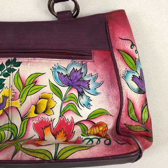 Biacci Hand Painted Leather Shoulder Bag - Picture 5 of 8